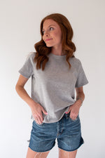 Cali Basic Cotton Tee - Heather Grey