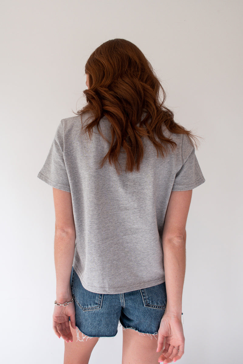 Cali Basic Cotton Tee - Heather Grey