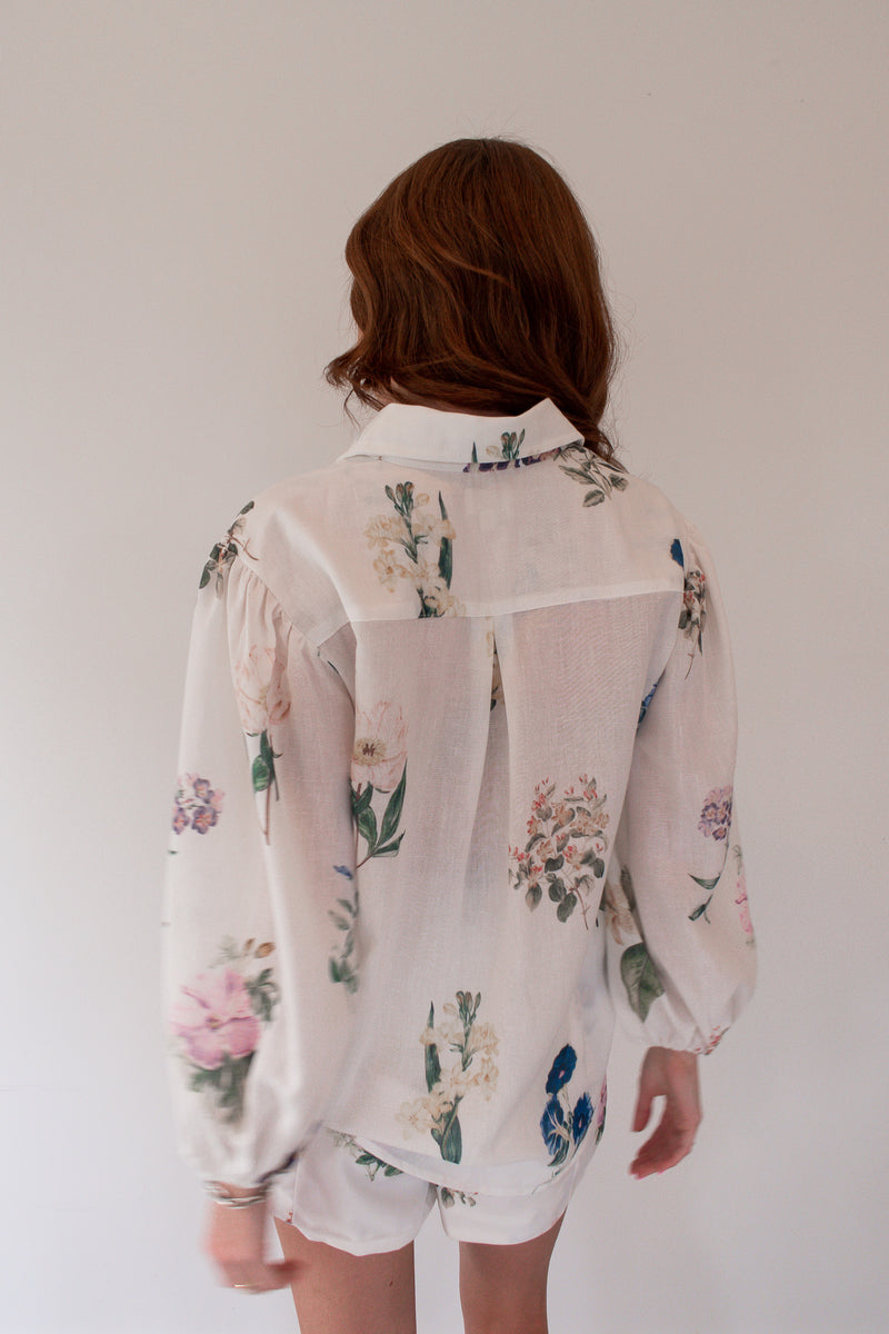 May Floral Button Blouse