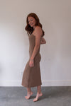 Bali Taupe Ribbed Midi Dress