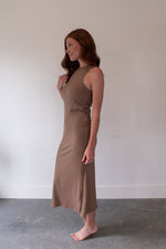 Bali Taupe Ribbed Midi Dress