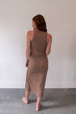 Bali Taupe Ribbed Midi Dress