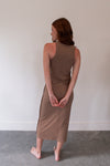 Bali Taupe Ribbed Midi Dress