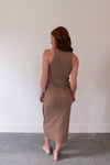 Bali Taupe Ribbed Midi Dress