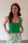 Lulu Green Crop Tank Top