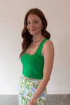 Lulu Green Crop Tank Top