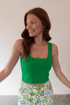 Lulu Green Crop Tank Top