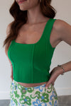 Lulu Green Crop Tank Top