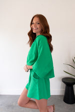 Bora Green Button Down