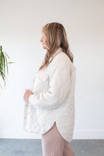 Tinley Cream Oversized Quilted Jacket