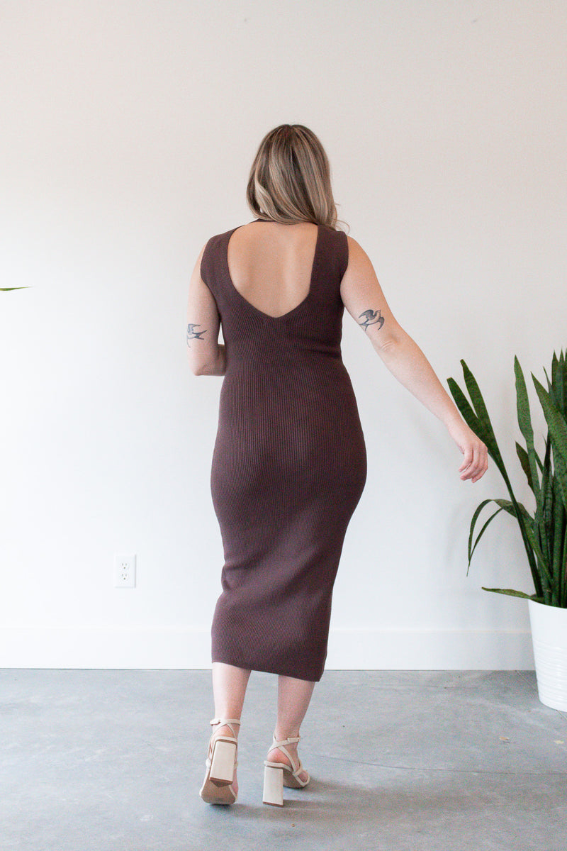 Willow Chocolate Midi Sweater Dress