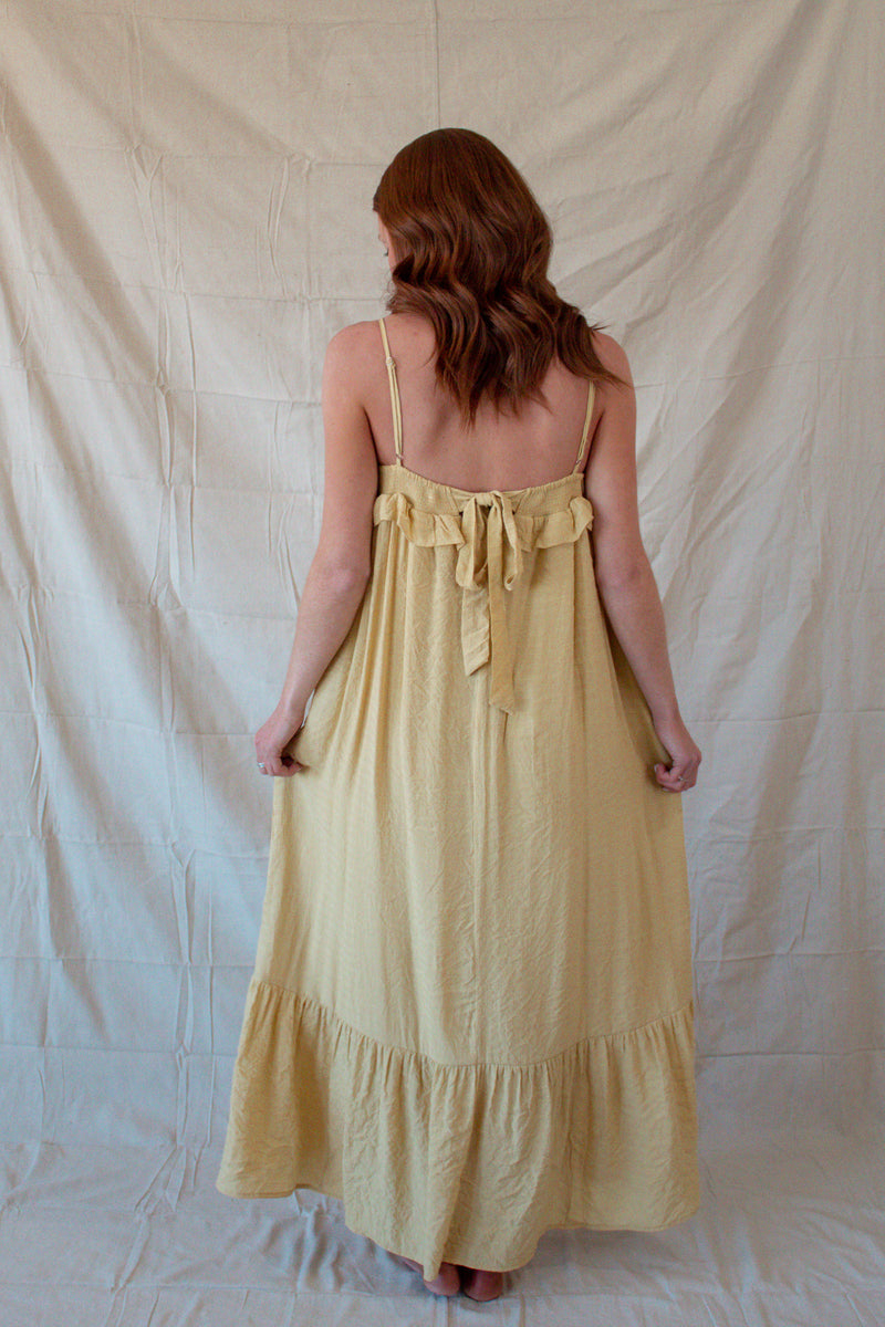 Yellow Ruffle Maxi Dress