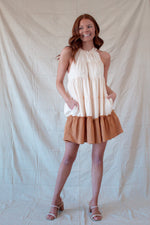 Ivory High Neck Tiered Dress