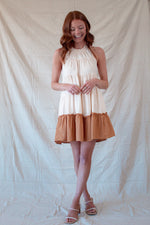 Ivory High Neck Tiered Dress