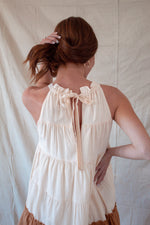 Ivory High Neck Tiered Dress