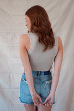 Mia Wheat Sweater Crop Tank Top