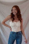 Sandy Cream Ruched Crop Tank