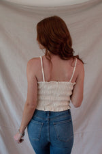 Sandy Cream Ruched Crop Tank