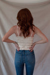 Sandy Cream Ruched Crop Tank