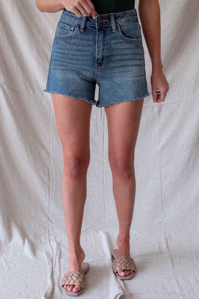 Bailee High Rise Fray Denim Short