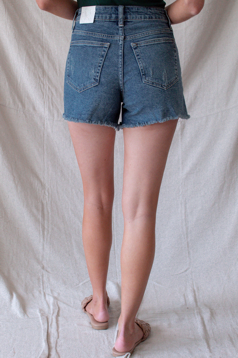 Bailee High Rise Fray Denim Short