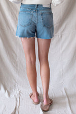 Harper High Rise Slit Denim Short