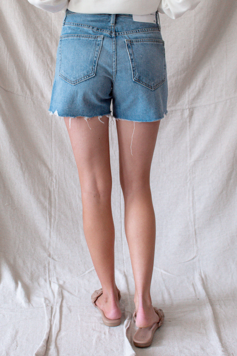 Harper High Rise Slit Denim Short