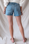 Harper High Rise Slit Denim Short