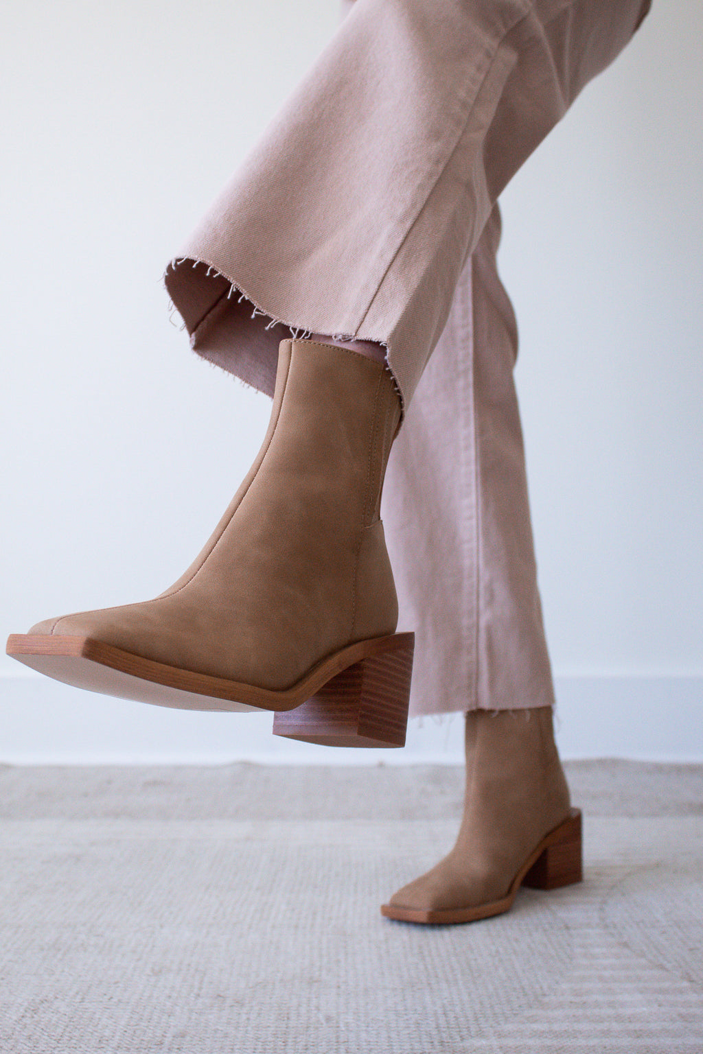 Dallas Square Toe Suede Bootie - Camel